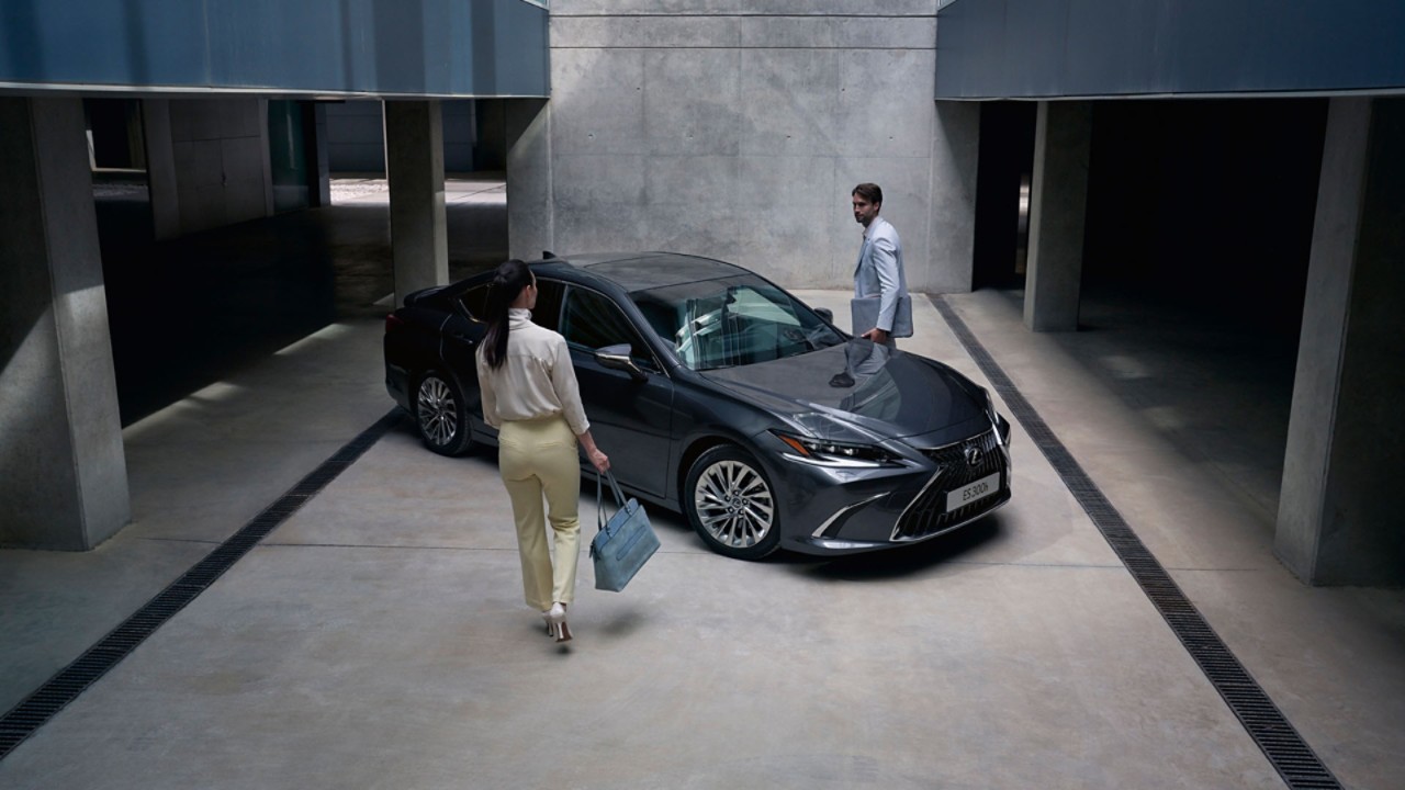 Rear view of the Lexus ES F Sport